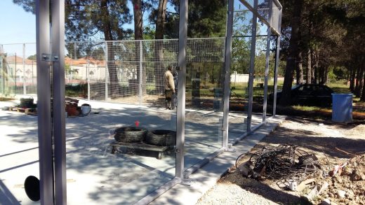 Chantier d’un terrain de padel au Boulou